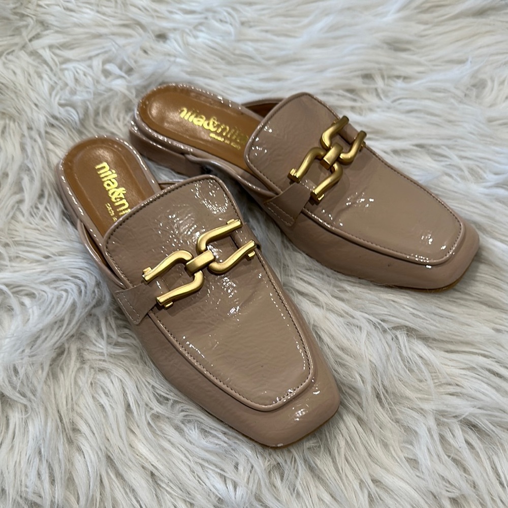 MIA Beige Patent Loafers